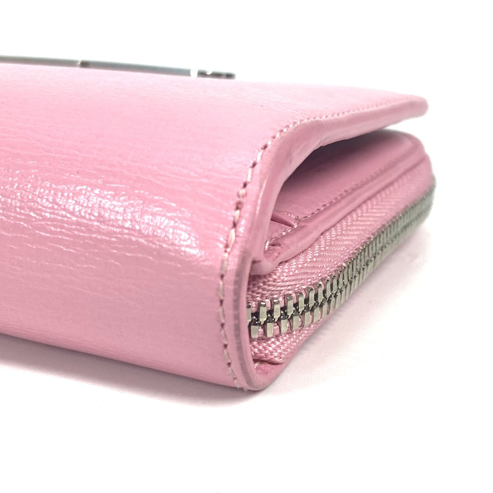 BALENCIAGA Folded wallet 674847 leather Light pink Compact wallet Compact zip Women