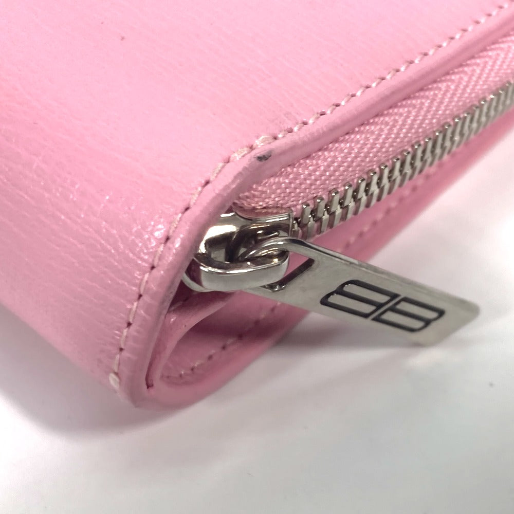 BALENCIAGA Folded wallet 674847 leather Light pink Compact wallet Compact zip Women