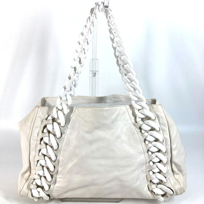 CHANEL Shoulder Bag leather white Shoulder Decacoco CC COCO Mark Women Used