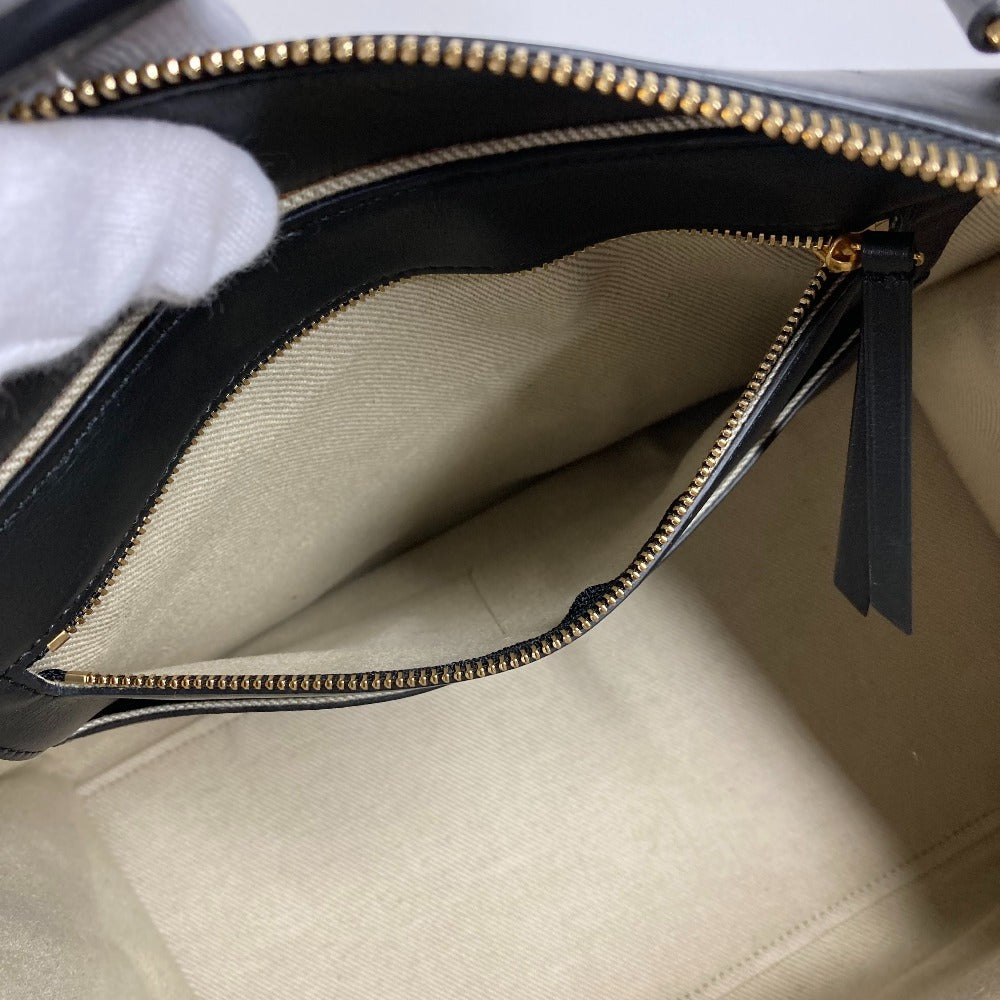 CELINE Shoulder Bag Leather / canvas Ivorytype bag shawl Small Ring Women Used