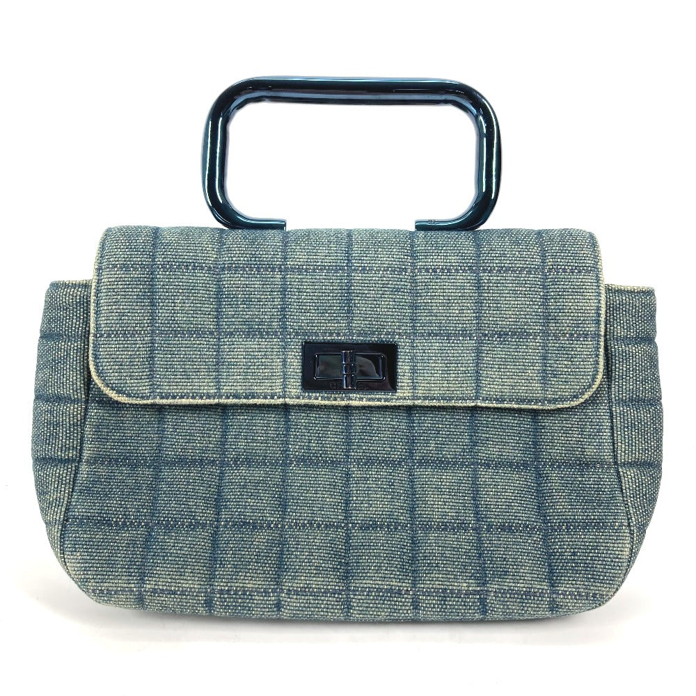 CHANEL Handbag denim blue Metallic Handle Chocolate bar 2.55 fittings Women Used