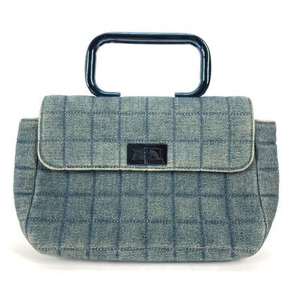 CHANEL Handbag denim blue Metallic Handle Chocolate bar 2.55 fittings Women Used