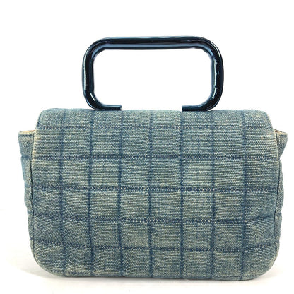 CHANEL Handbag denim blue Metallic Handle Chocolate bar 2.55 fittings Women Used