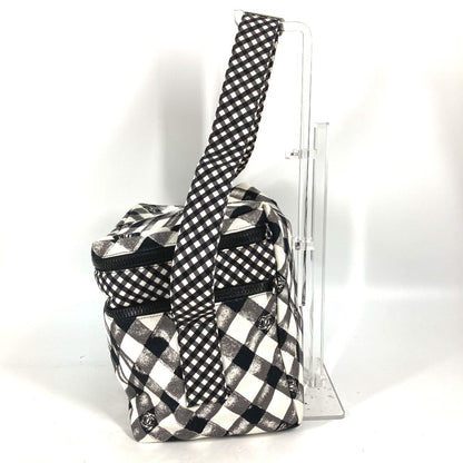CHANEL Shoulder Bag canvas white Check CC COCO Mark Women Used
