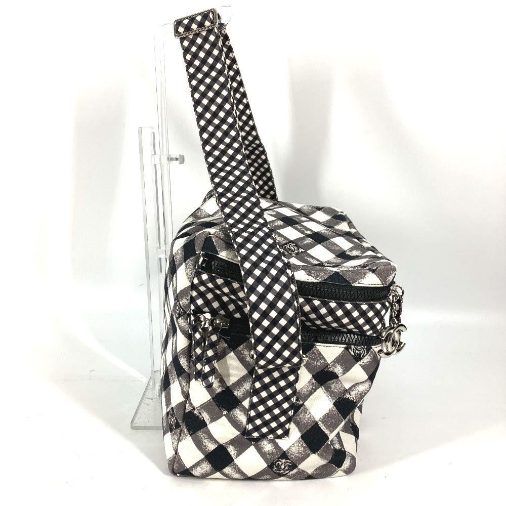 CHANEL Shoulder Bag canvas white Check CC COCO Mark Women Used