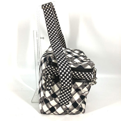 CHANEL Shoulder Bag canvas white Check CC COCO Mark Women Used