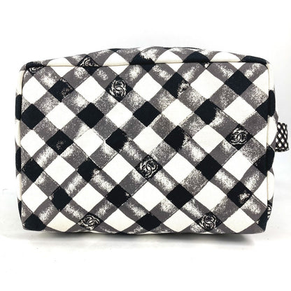 CHANEL Shoulder Bag canvas white Check CC COCO Mark Women Used