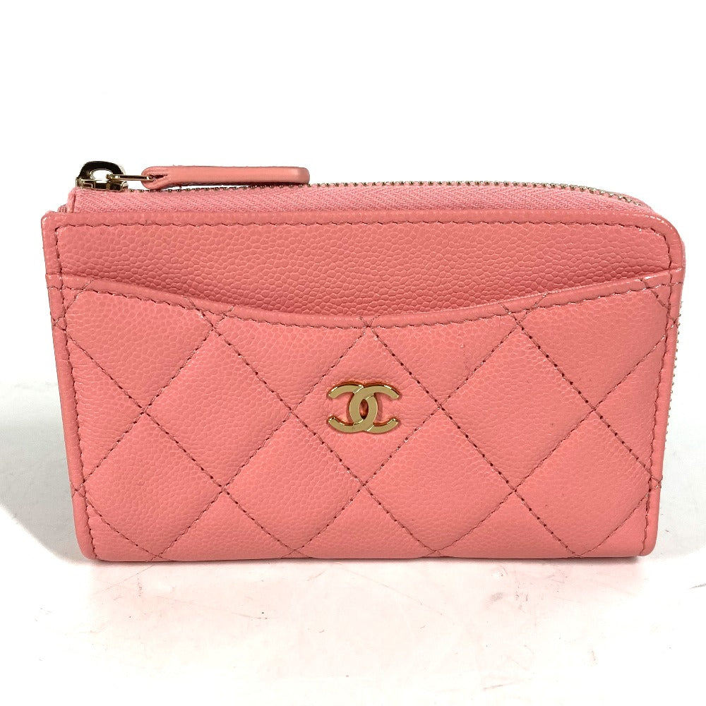 CHANEL Coin case AP3179 Caviar skin pink Matrasse COCO Mark Fragment Case Women Used