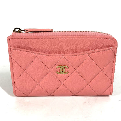 CHANEL Coin case AP3179 Caviar skin pink Matrasse COCO Mark Fragment Case Women Used