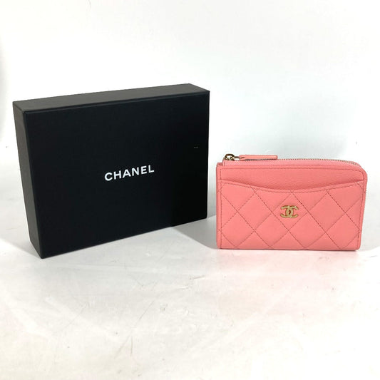 CHANEL Coin case AP3179 Caviar skin pink Matrasse COCO Mark Fragment Case Women Used