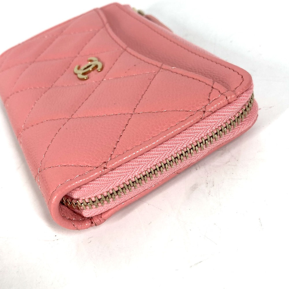 CHANEL Coin case AP3179 Caviar skin pink Matrasse COCO Mark Fragment Case Women Used