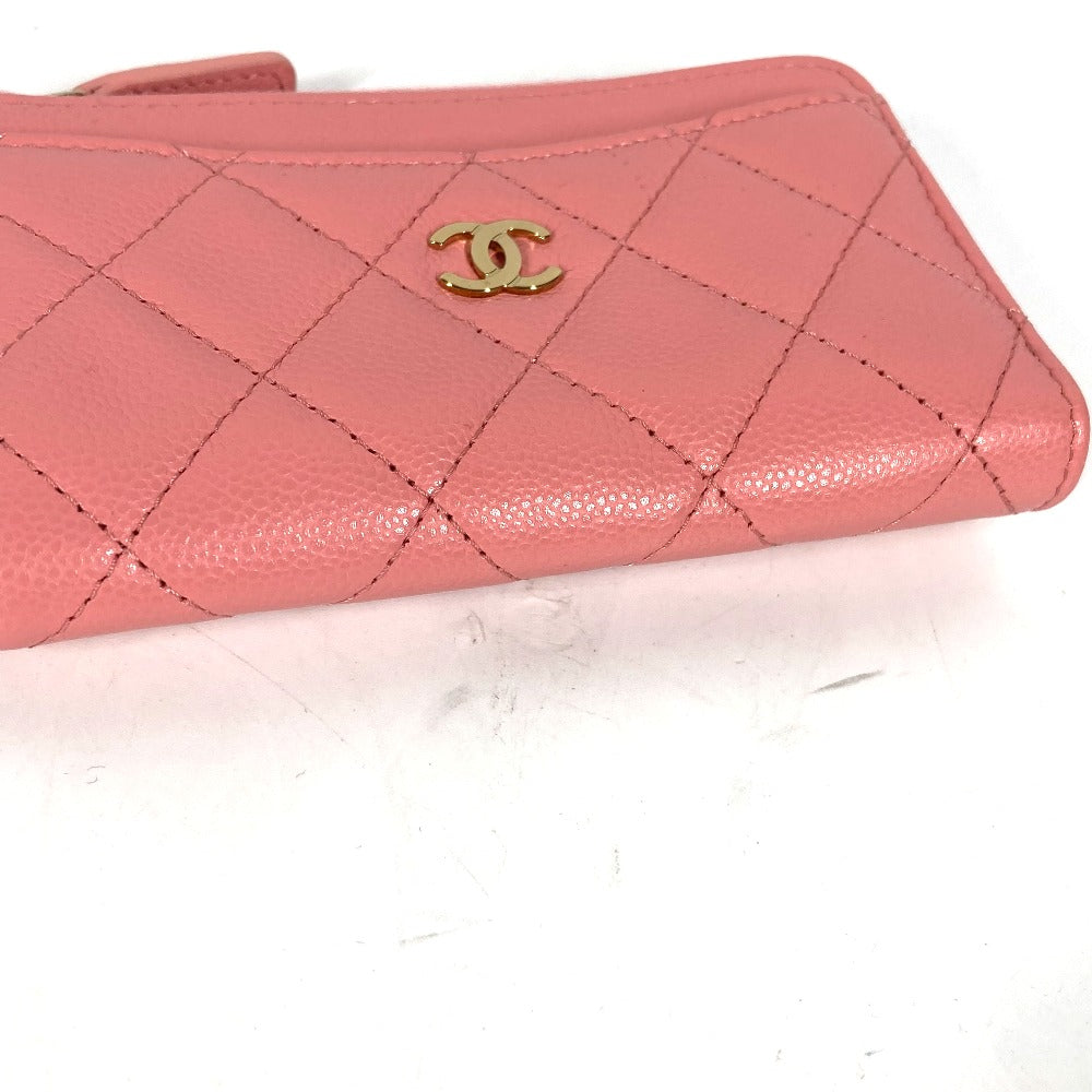 CHANEL Coin case AP3179 Caviar skin pink Matrasse COCO Mark Fragment Case Women Used