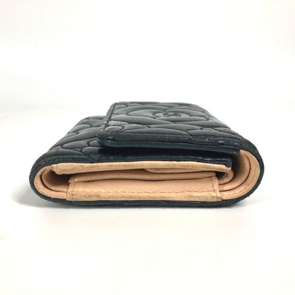 CHANEL Trifold wallet leather black By color Camelia Women Used
