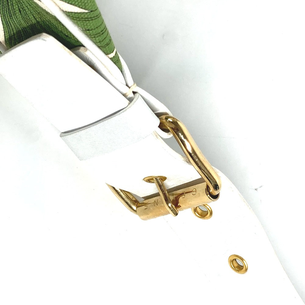 CELINE Shoulder Bag Leather / canvas green Botanical Pattern Triomphe logo Women Used