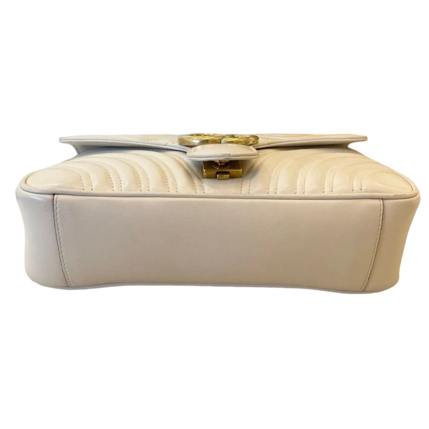 Gucci GG Marmont Small Shoulder Calfskin Matelasse White GHW