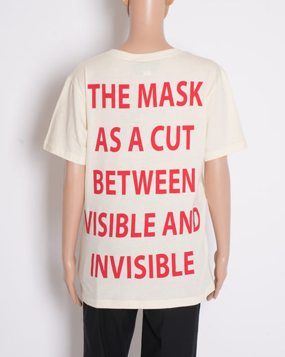 Gucci Cream Manifesto Logo Printed Cotton Oversized Crewneck T-Shirt