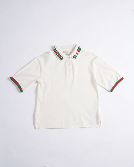 Gucci Kids Polo In White Boys