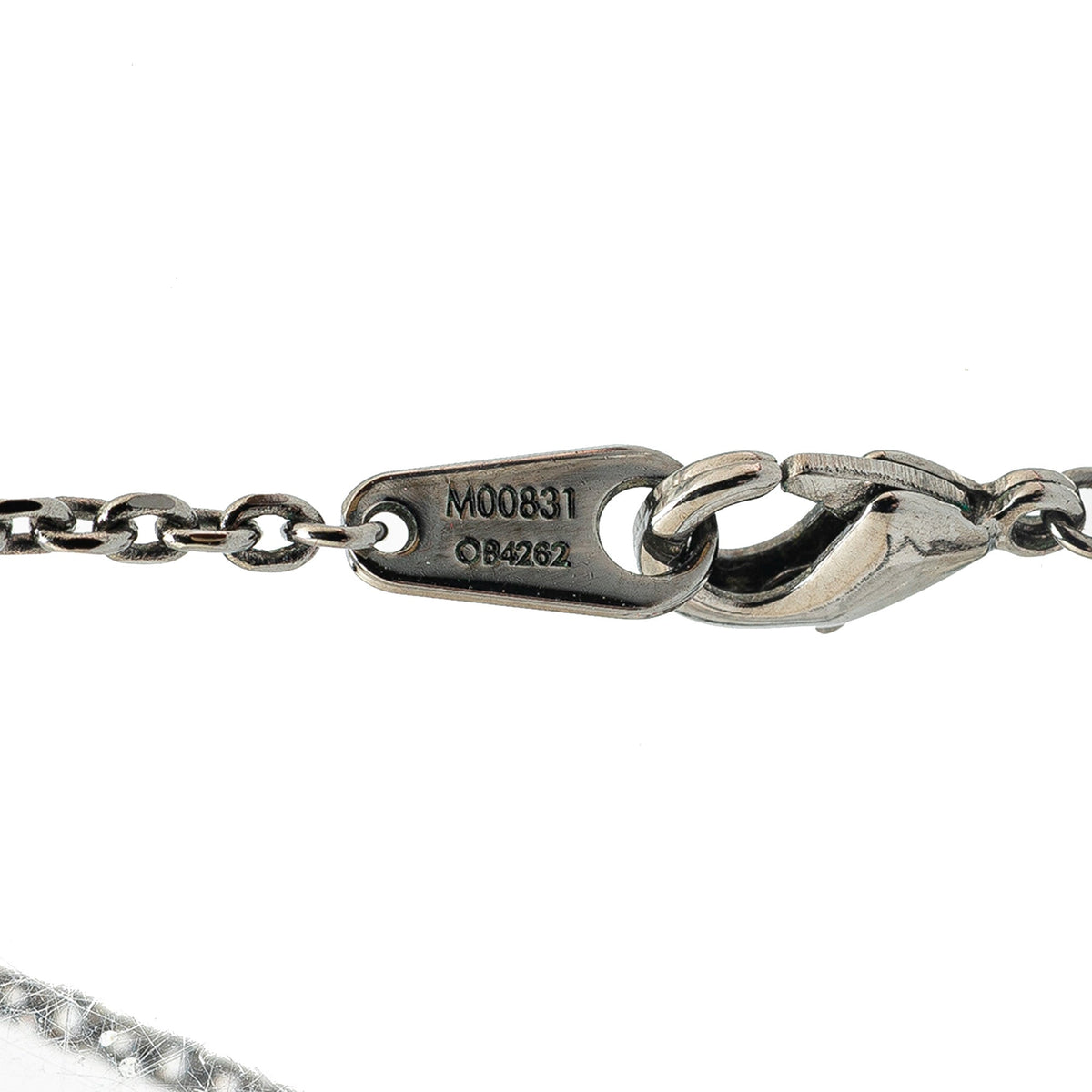Silver Louis Vuitton Brass Ruthenium Vivienne Pendant Necklace