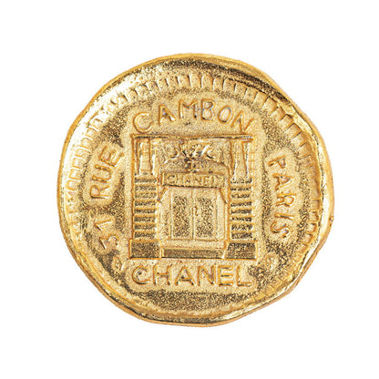 Chanel Cambon Coin Brooch Metal Brooch in Excellent condition
