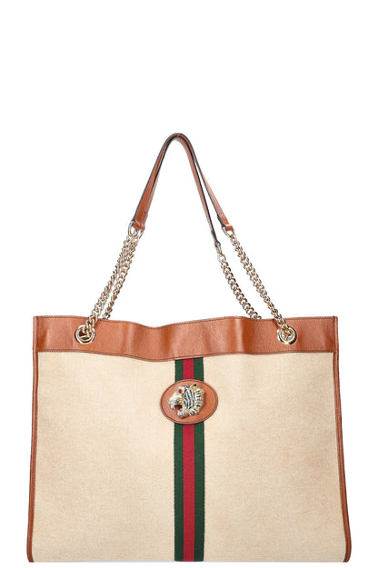 GUCCI Rajah Tote Canvas Beige