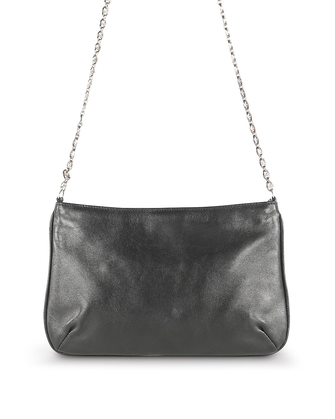 Celine Black Leather Floral Aplique Mini Shoulder Bag