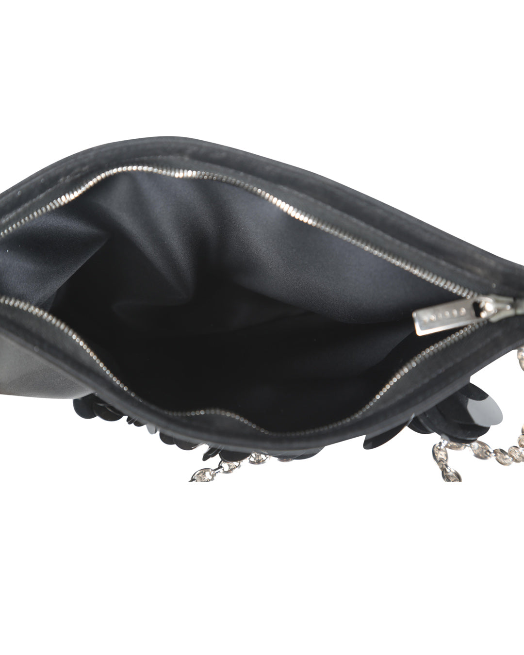 Celine Black Leather Floral Aplique Mini Shoulder Bag
