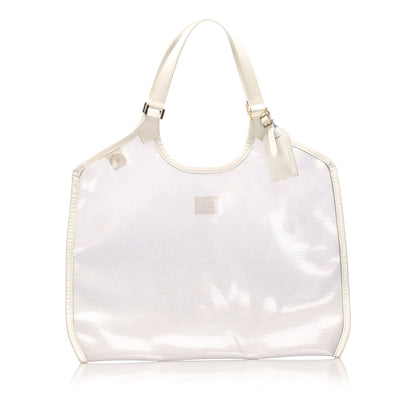 Louis-Vuitton White Epi Plage Baia Vinyl Tote