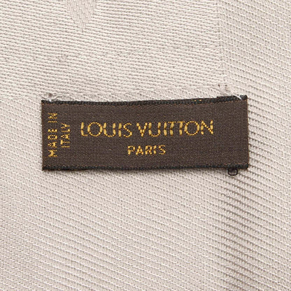 Louis-Vuitton Monogram Shine White Silk Scarf