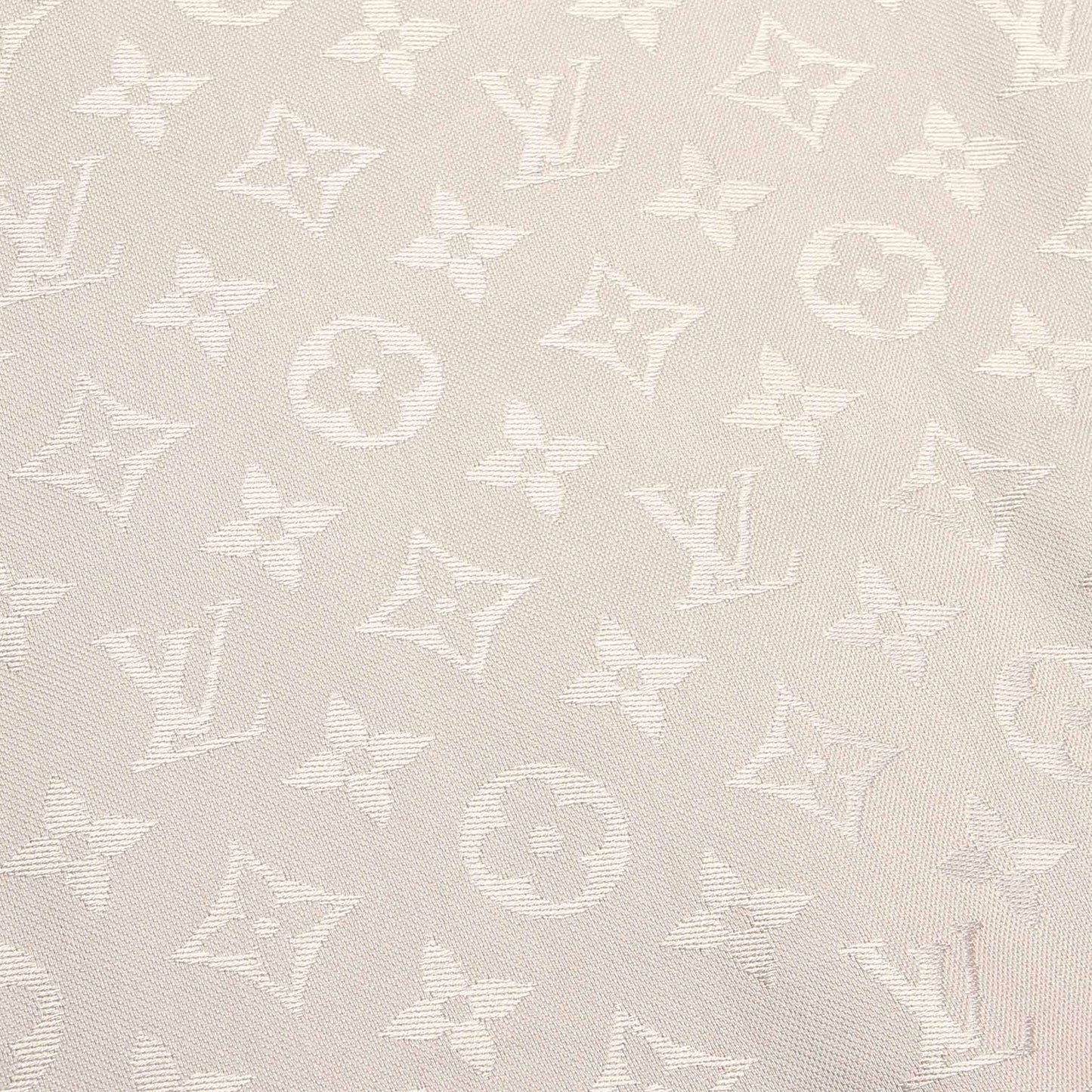 Louis-Vuitton Monogram Shine White Silk Scarf