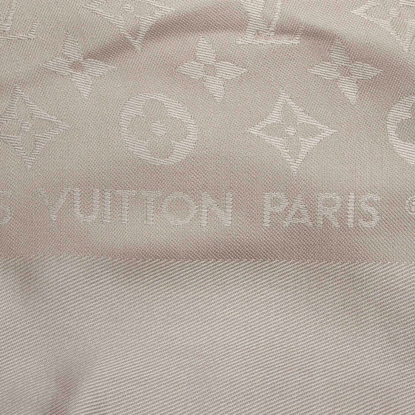 Louis-Vuitton Monogram Shine White Silk Scarf