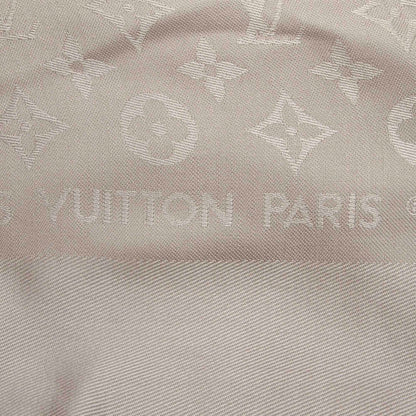 Louis-Vuitton Monogram Shine White Silk Scarf