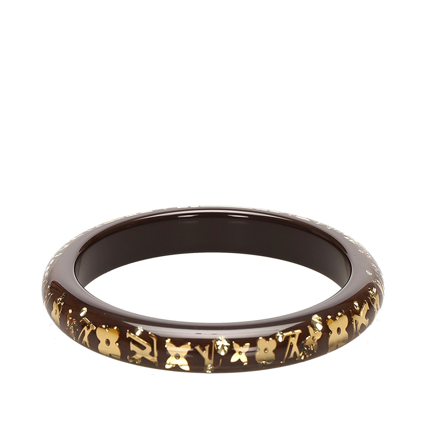 Louis-Vuitton Monogram Inclusion Bangle Brown