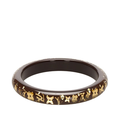 Louis-Vuitton Monogram Inclusion Bangle Brown