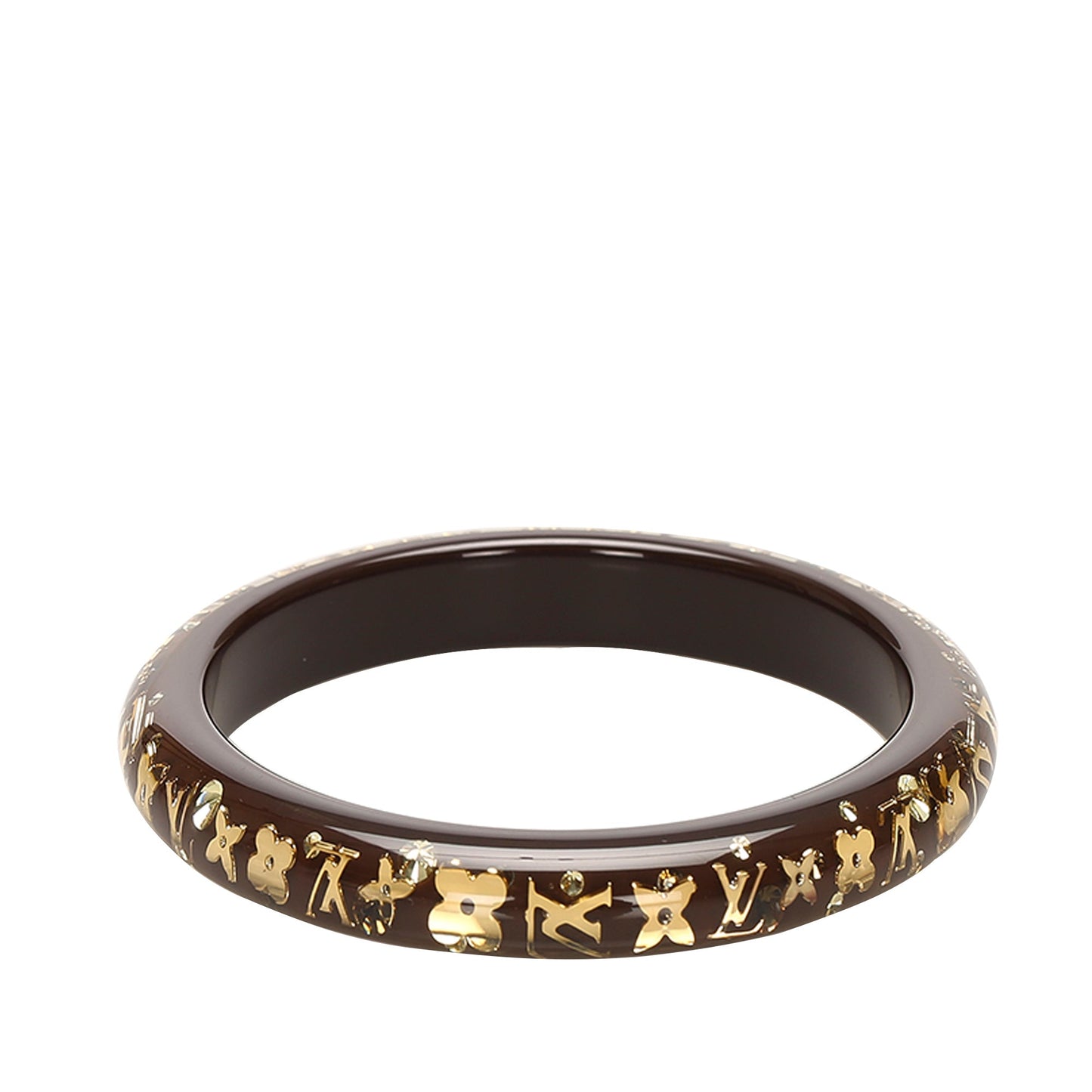 Louis-Vuitton Monogram Inclusion Bangle Brown