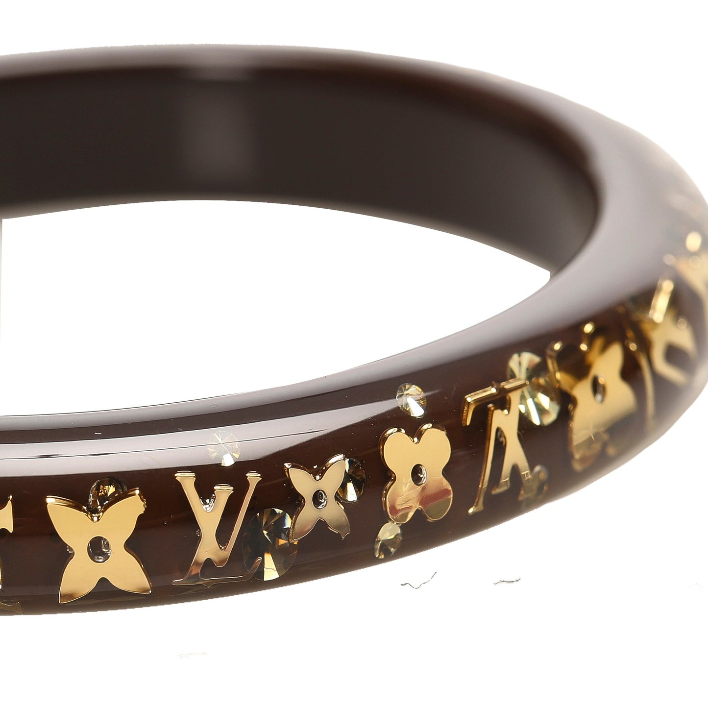 Louis-Vuitton Monogram Inclusion Bangle Brown