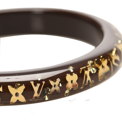 Louis-Vuitton Monogram Inclusion Bangle Brown