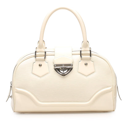Louis-Vuitton Epi Bowling Montaigne in White