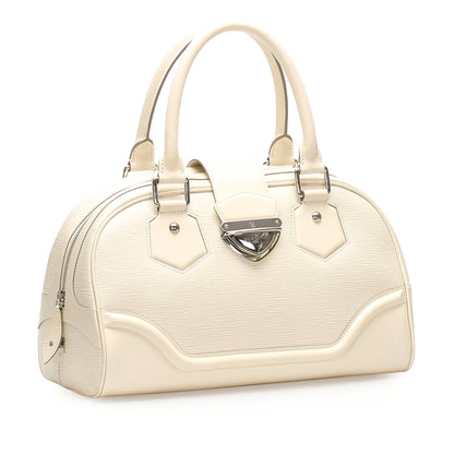 Louis-Vuitton Epi Bowling Montaigne in White