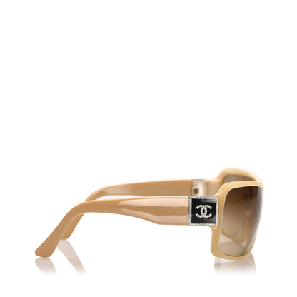 Round Tinted Sunglasses Brown
