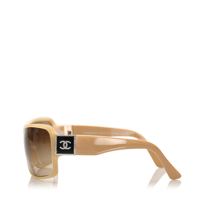 Round Tinted Sunglasses Brown