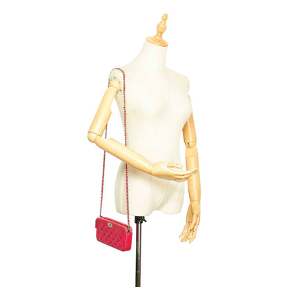 Le Boy Lambskin Leather Wallet on Chain Red