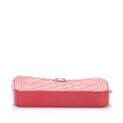 Le Boy Lambskin Leather Wallet on Chain Red