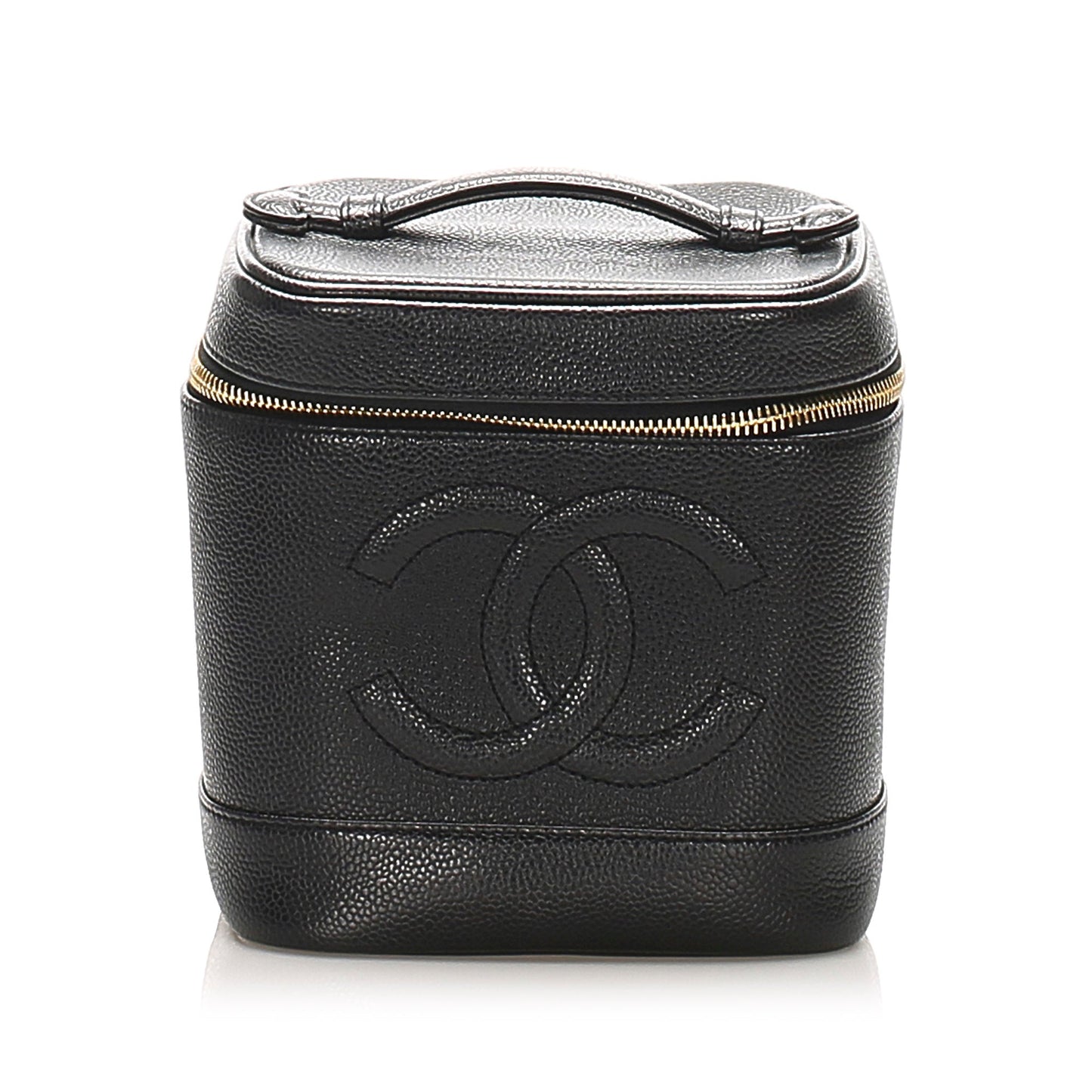 CC Caviar Leather Vanity Bag Black GHW