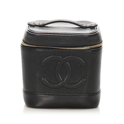CC Caviar Leather Vanity Bag Black GHW