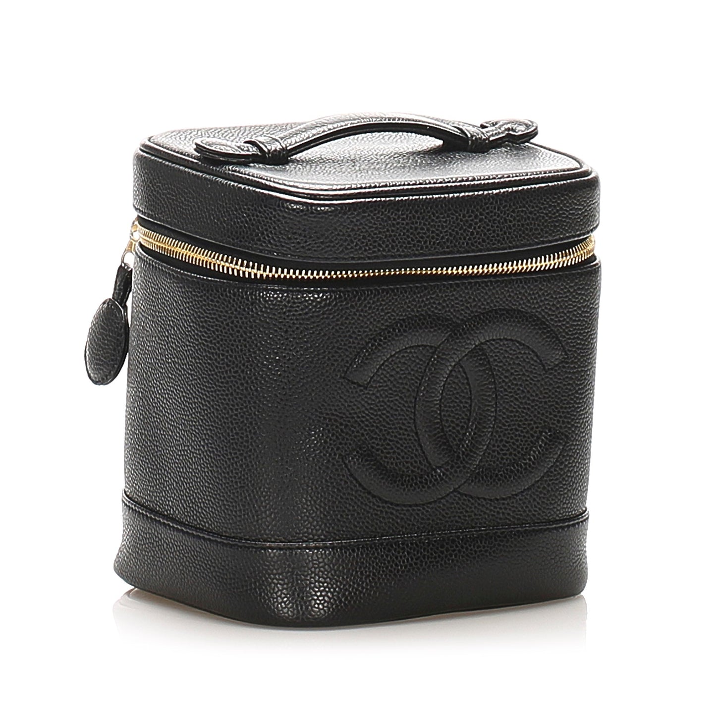CC Caviar Leather Vanity Bag Black GHW