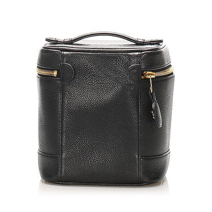 CC Caviar Leather Vanity Bag Black GHW