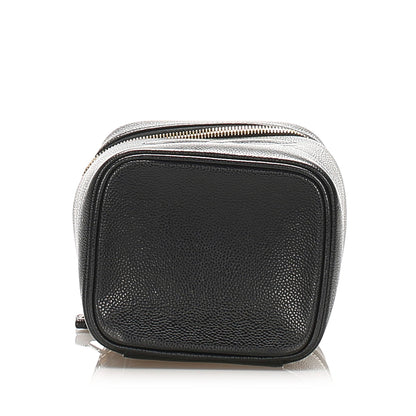 CC Caviar Leather Vanity Bag Black GHW