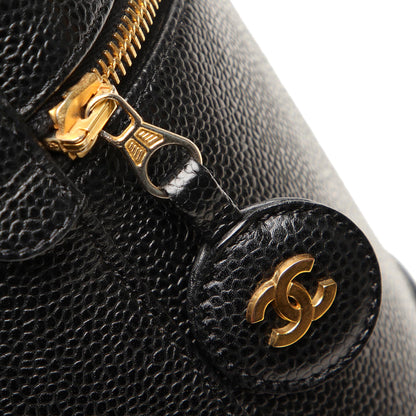 CC Caviar Leather Vanity Bag Black GHW