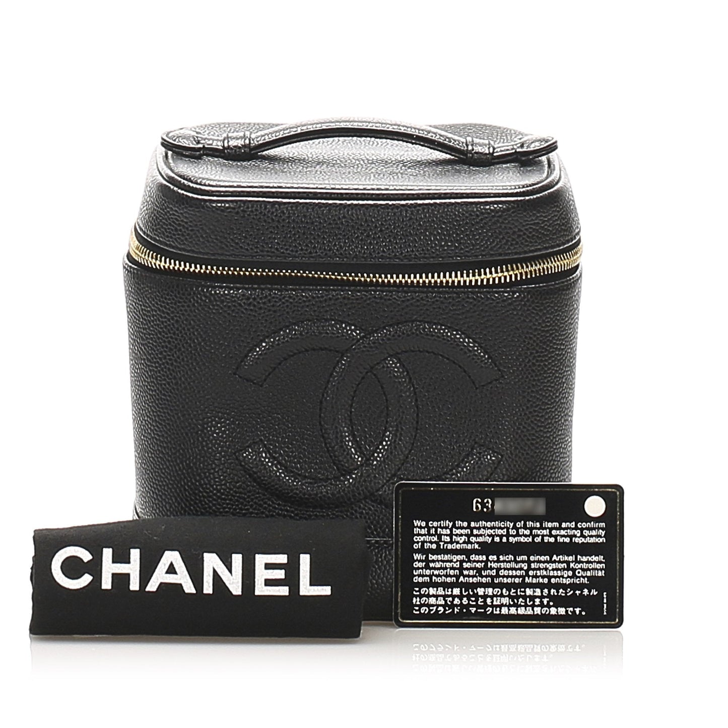 CC Caviar Leather Vanity Bag Black GHW