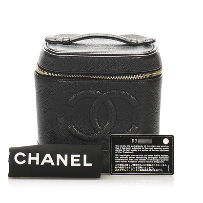 CC Caviar Leather Vanity Bag Black GHW